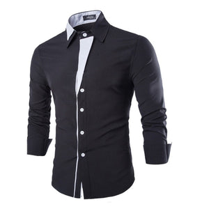 Classic British Mens Shirts Dress Casual Shirts Long Sleeve Slim Fit Cotton Shirt  Turn-Down Collar Man Clothes Camisa Hombre