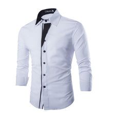 Load image into Gallery viewer, Classic British Mens Shirts Dress Casual Shirts Long Sleeve Slim Fit Cotton Shirt  Turn-Down Collar Man Clothes Camisa Hombre