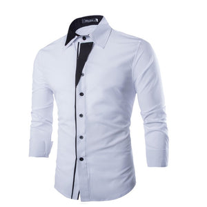 Classic British Mens Shirts Dress Casual Shirts Long Sleeve Slim Fit Cotton Shirt  Turn-Down Collar Man Clothes Camisa Hombre